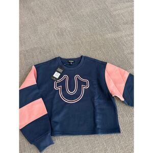 NEW True Religion Two Tone Collegiate Pullover Size S